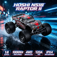 Voiture de course télécommandée HOSHI N518 4WD à l'échelle 1/8, moteur brushless ultra-rapide 100 km/h+, portée 200 m, modèle RC de qualité hobby