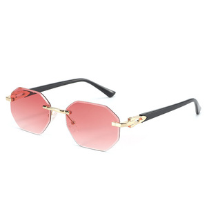 نظارات شمسية جديدة لعام 2025 بدون إطار مزينة بالماس، تحجب الضوء الأزرق وتحمي من الأشعة فوق البنفسجية، تصميم عصري بسيط مثالي للشاطئ والحفلات - Product Image 1