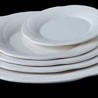 Assiette à dessert en mélamine incassable blanc pur de 8 pouces, assiette en plastique poli pour restaurant