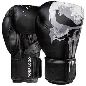 Fashion PU Leather Boxing <b>Gloves</b> for Training Martial Arts New Black Red OEM Logo Thai Color Material Adults People Origin <b>Type</b> - Product Image 1