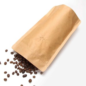 Bolsa de café de papel Kraft Lingjie, bolsa de papel de aluminio, bolsa de café de fondo plano con válvula de bloqueo de cremallera de fondo redondo - Product Image 5