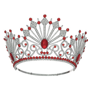 Elegant Silver Round Rhinestone Tiara Exquisite Hollow Design Multi Color Gem Crown <b>Wedding</b> Party Hair <b>Accessory</b> - Product Image 1