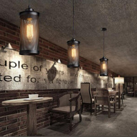 Luminaire suspendu en fil métallique cylindrique noir de style industriel américain pour entrée et escalier