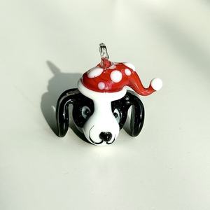 Llavero de cristal Zibo con diseño de perro pastor y sombrero navideño, colgante para mochila escolar, adorno para llaves de coche, regalo para amigos, decoración - Product Image 3