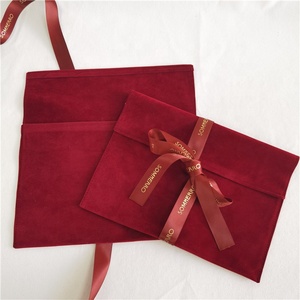 Yeni özelleştirmek kadife zarf mücevherat paket ambalaj şerit yay ile makyaj çantası tozluk çanta Logo ile özel - Product Image 2