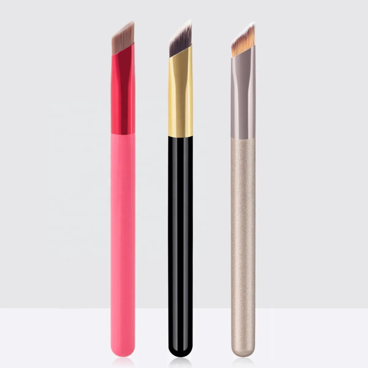 2022 Custom Private Label Professional Multi-purpose Eyebrow Squared Off Makeup Brush Eye Brow Smooth Brush