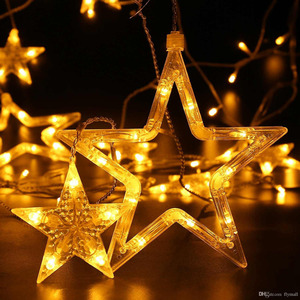 <strong>LED</strong> <strong>Star</strong> Curtain <strong>Light</strong>, 3.5m Diwali Diwali Decoration fairy String <strong>Lights</strong>, 138leds Warm White Colorful Wedding Holiday Lighting - Product Image 3
