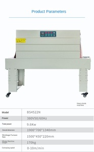 L Type Film Heat Tunnel <b>Shrink</b> Packing Machine for Heat Sealing <b>Plastic</b> Bags for Food Application Labeling Function - Product Image 5