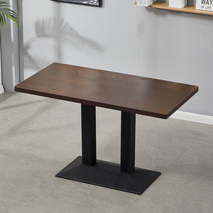 Tavolo da Pranzo Moderno Minimalista Addreen in Legno Chiaro con <span class=keywords><strong>Gambe</strong></span> in Ferro Nero, Ignifugo, Durevole e Portatile <span class=keywords><strong>per</strong></span> Hotel - Product Image 3