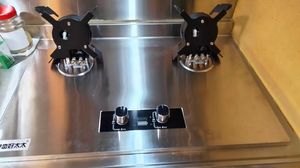 Zamanlayıcı ile 2 brülör katlanabilir brülör paslanmaz çelik temperli cam gaz sobası - Product Image 6