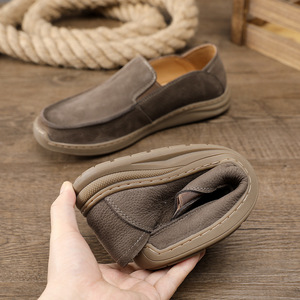 Chaussures bateau en daim à enfiler, bout rond, semelle extérieure en EVA, respirantes, chaussures décontractées pour hommes, printemps - Product Image 2