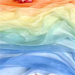 Polyester Matériel Belle Gradient Couleur Doux Sentiment Prêt Marchandises <span class=keywords><strong>Prix</strong></span> le Plus Bas Fabriqué en Chine Tissu en mousseline de soie pour les Femmes <span class=keywords><strong>Robe</strong></span> - Product Image 2