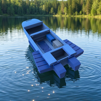 Bateau pliant modulaire en LDPE robuste pour la pêche et l'inspection photovoltaïque, léger, écologique, recyclable, avec pont antidérapant, assemblage rapide