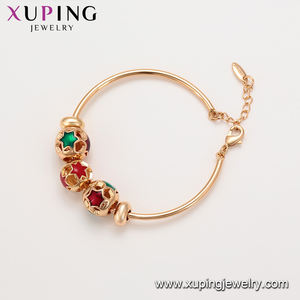 52454 Xuping <span class=keywords><strong>Gioielli</strong></span> di moda Rossetti semplice bambino d'oro del braccialetto dei monili di disegno - Product Image 4