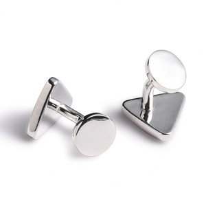 Exquisitos Mancuernillas con Revestimiento de Vidrio en Forma de Triángulo, Estilo Brillante y Hermosos Colores - Product Image 6