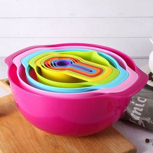Kitchen Baking 10pcs <b>Measuring</b> Tools All in One Colorful Plastic Mixing Bowls <b>Measuring</b> Cups - Product Image 1