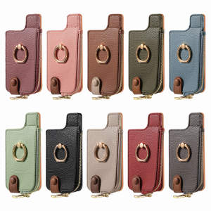 Funda Cartera con Cremallera y Diseño de Lichi para Samsung Serie A, Funda de Cuero PU para Galaxy S23 S24 Plus Ultra con Anillo - Product Image 3