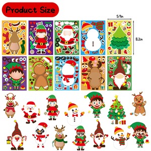20 Pièces de Puzzles de Noël DIY pour Enfants, Motifs Père Noël et Bonhomme de Neige, Créatifs, Autocollants, Imperméables, Cadeaux Promotionnels Offset - Product Image 2