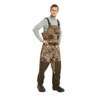Wader de chasse respirant camouflage LYWISH, wader imperméable avec poche poitrine, wader à bottes 1200g Thinsulate pour la chasse au canard