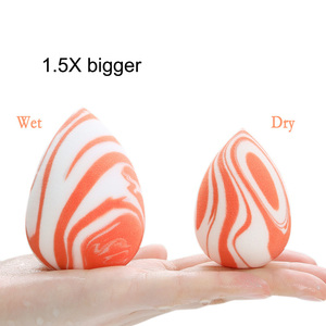 Éponge de maquillage en forme de goutte d'eau en marbre multicolore, réutilisable, pour fond de teint, outil de maquillage personnalisé - Product Image 6