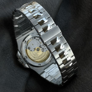 Montre mécanique automatique de luxe 3K Factory 40 mm pour homme, acier inoxydable, cadran bleu glace, verre saphir, fond transparent - Product Image 5