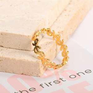 Nouvelle bague en acier inoxydable pour femme, motif cœur creux avec symbole du dollar, personnalisable, style minimaliste, accessoire pour étudiante - Product Image 3