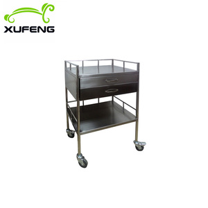 Xufeng Medical Treatment Cart 700x450x800mm Stainless Steel Single Drawer Nursing <b>Trolley</b> Equipment - Product Image 1