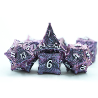 Yushun 2024 métal D & D dés ensemble jeu de rôle dés donjons et Dragons violet Transition violet rôle personnalisé