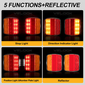 Luz Trasera LED para <span class=keywords><strong>Remolque</strong></span>, Impermeable IP67, 5 Funciones, Homologación ECE, <span class=keywords><strong>Kit</strong></span> de <span class=keywords><strong>Luces</strong></span> para <span class=keywords><strong>Remolque</strong></span> de 12V 24V - Product Image 5