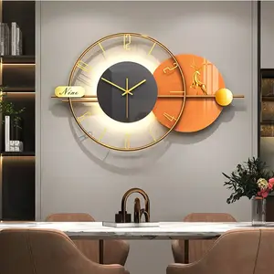 65*40cm Nordic Household Wall Minimalist Clock Home Decor Living Room Silent Time Luxury Wall-mounted Clock