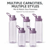 Bouteille d'eau sportive Tritan 1L avec poignée, sans BPA, anti-fuite, à boire directement, couleurs personnalisées disponibles pour la salle de sport, le cyclisme, les voyages