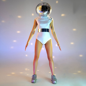 未来的な光沢のあるアクリルディスコミラーヘルメットクリスマスパーティー用 - Product Image 1