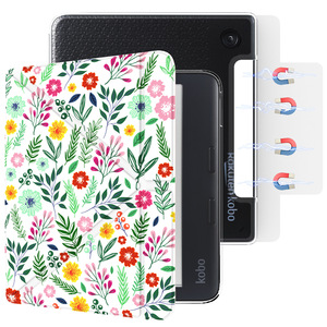 Étui de protection pour <span class=keywords><strong>liseuse</strong></span> Kobo Libra Colour/Libra 2 2024 7 pouces, en cuir PU fin magnétique détachable, avec dos transparent en TPU acrylique - Product Image 3