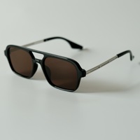 Lunettes de soleil tendance pour hommes et femmes, monture métallique double pont, verres dégradés roses, motif léopard bleu ajouré