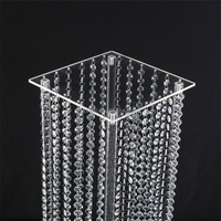 Centre de table moderne en acrylique transparent de 60 cm, avec fleurs, alimenté par piles LED, décoration de table de mariage, support à fleurs