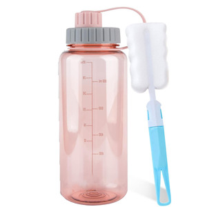 Bouteille d'eau en plastique portable, gourde de sport, tasse de voyage, bouteille d'eau classique pour adultes, pour le camping, la randonnée, avec couvercle - Product Image 1