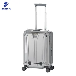 Carry On Trolley Front Open Easy Access Laptop Pocket Business Suitcase Luggage