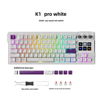 K1 Pro USB LCD AI Keyboard Knob Keys Wired Mechanical Keyboard RGB Gasket Multifunctional Customized Metal PC Gamer