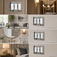 Cache-interrupteur mural en acrylique étanche 1 poste pour salle de bain, cuisine, hôtel, restaurant, IP44, facile à nettoyer