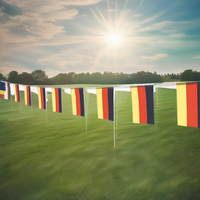 100% Polyester 14*21cm Allemagne Drapeau de bâton à main avec poteau pour décor de voiture et fans de football