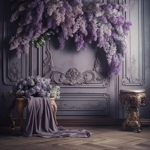 Phông nền chụp ảnh phòng màu tím rèm hoa sinh nhật người lớn đám cưới chụp ảnh bầu mẹ chụp ảnh chân dung trang trí phông nền studio ảnh - Product Image 4