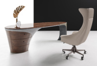 Mobilier italien moderne pour la maison et le bureau table d'ordinateur en marbre acier inoxydable et panneau de bois pour immeuble de bureaux et villas