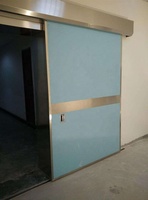 Portes doubles d'hôpital avec inserts en verre, porte hermétique coulissante automatique pour hôpital 5.0