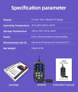 Pembaca kode kesalahan mesin mobil, alat diagnostik mobil profesional OBD2, membaca & menghapus kode kesalahan - Product Image 6