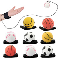 Balle élastique en PU avec sangle de poignet extensible pour lancer, pour l'exercice des enfants, le fitness en extérieur, le lancer à la main et le balançoire manuelle