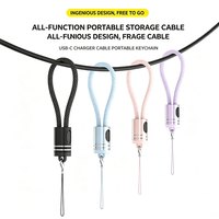 Câble USB C vers C court 60W, chargeur portable avec porte-clés