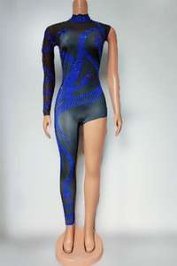 Combinaison scintillante en strass Spandex/Polyester pour femmes adultes, sexy, pour anniversaire, événement, séance <span class=keywords><strong>photo</strong></span>, chanteuse, <span class=keywords><strong>danseuse</strong></span>, performance - Product Image 6