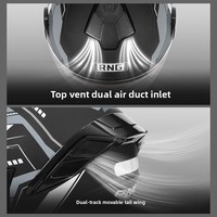 Casque de moto/trottinette électrique RNG ABS, design 3/4 ouvert, certifié 3C, double visière toutes saisons, ajustement universel