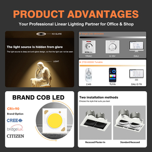 Projecteurs LED pour salon à haute efficacité, tension d'entrée AC220-240V, CCT <span class=keywords><strong>réglable</strong></span>, matériau en aluminium - Product Image 2