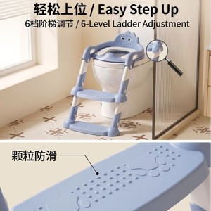 Children's Toilet <b>Training</b> Seat With Step Stool Foldable <b>Potty</b> For Boys And Girls PP Material Blue Color - Product Image 3